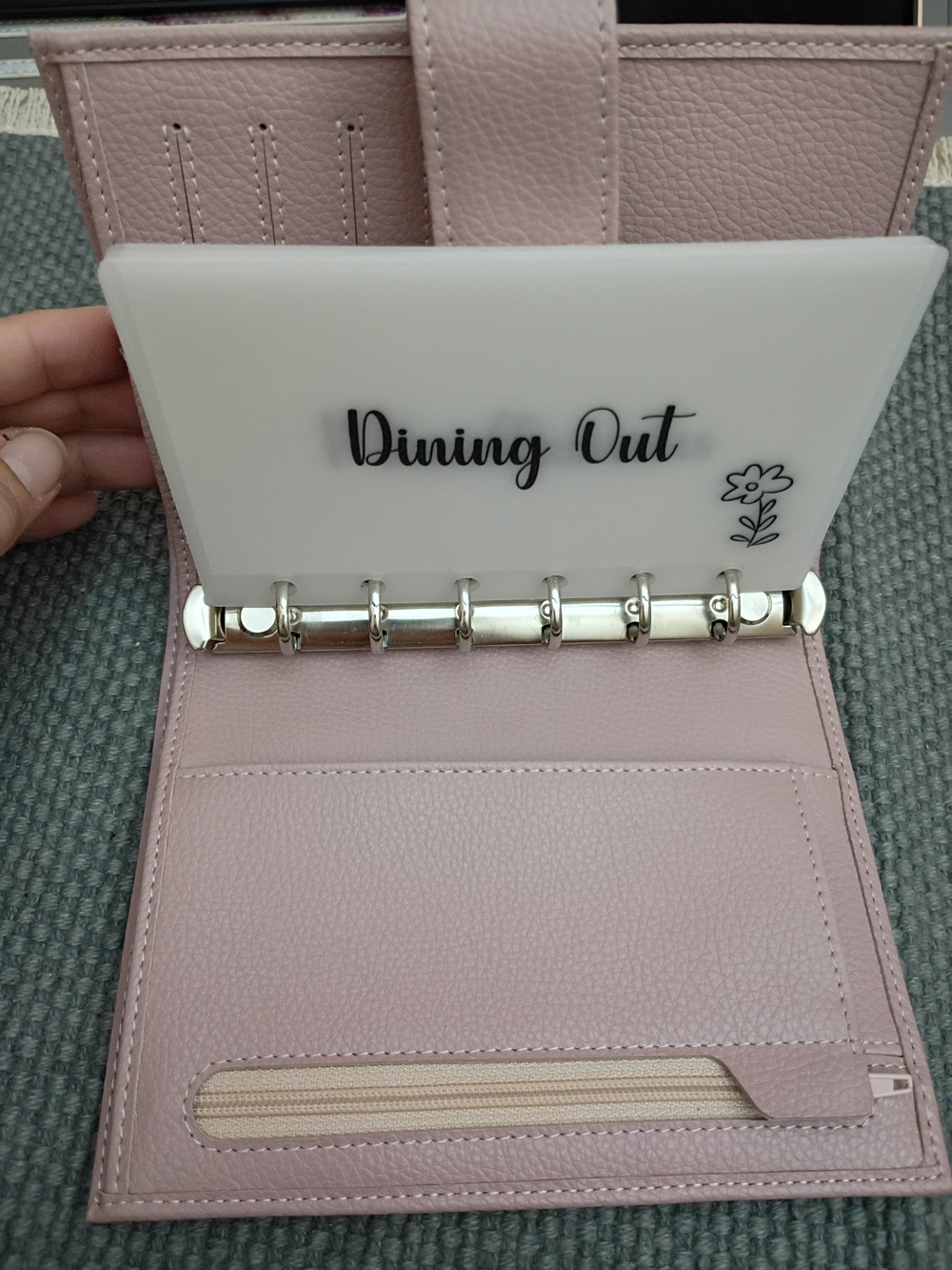 A7 Budget Binder Cash Envelope Wallet Dusty Rose Pink 6 Ring Planner Organizer - Picture 5 of 6